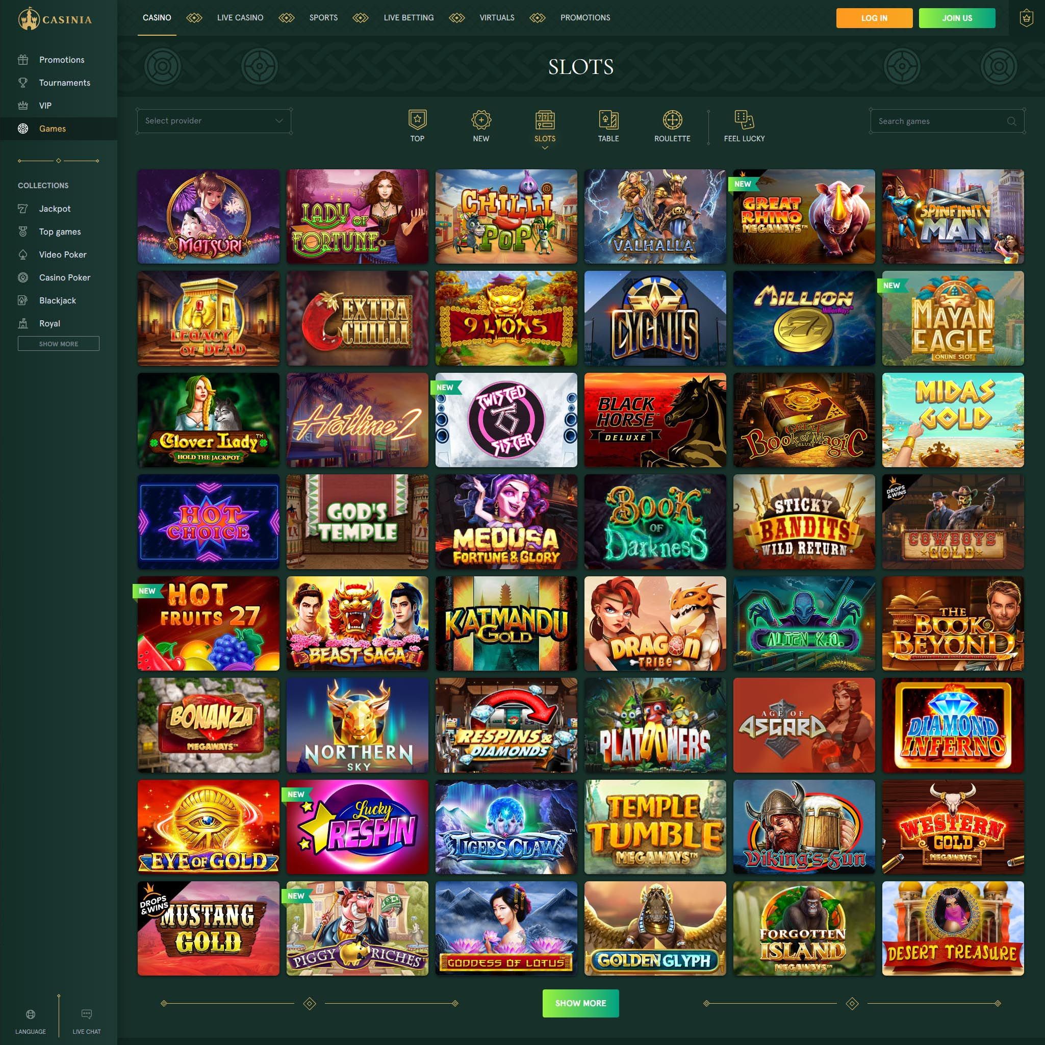 The Top 10 Most Popular Games at Casinia Casino Online The Top 10 Most Popular Games at Casinia Casino Online
